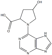 4-hydroxy-1-(7H-purin-6-yl)pyrrolidine-2-carboxylic acid Struktur