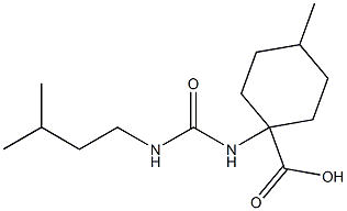 4-methyl-1-({[(3-methylbutyl)amino]carbonyl}amino)cyclohexanecarboxylic acid Struktur