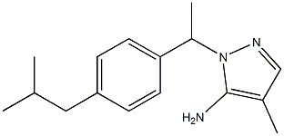 4-methyl-1-{1-[4-(2-methylpropyl)phenyl]ethyl}-1H-pyrazol-5-amine Struktur