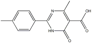 4-methyl-2-(4-methylphenyl)-6-oxo-1,6-dihydropyrimidine-5-carboxylic acid Struktur