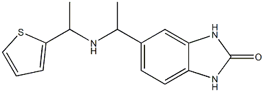 5-(1-{[1-(thiophen-2-yl)ethyl]amino}ethyl)-2,3-dihydro-1H-1,3-benzodiazol-2-one Struktur