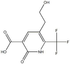 5-(2-hydroxyethyl)-2-oxo-6-(trifluoromethyl)-1,2-dihydropyridine-3-carboxylic acid Struktur