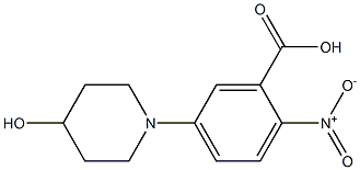 5-(4-hydroxypiperidin-1-yl)-2-nitrobenzoic acid Struktur