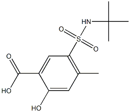 5-(tert-butylsulfamoyl)-2-hydroxy-4-methylbenzoic acid Struktur