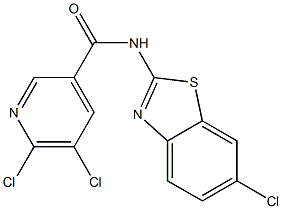 5,6-dichloro-N-(6-chloro-1,3-benzothiazol-2-yl)pyridine-3-carboxamide Struktur