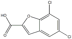 5,7-dichloro-1-benzofuran-2-carboxylic acid Struktur