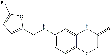 6-{[(5-bromofuran-2-yl)methyl]amino}-3,4-dihydro-2H-1,4-benzoxazin-3-one Struktur