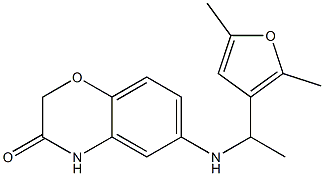 6-{[1-(2,5-dimethylfuran-3-yl)ethyl]amino}-3,4-dihydro-2H-1,4-benzoxazin-3-one Struktur