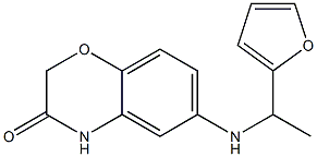 6-{[1-(furan-2-yl)ethyl]amino}-3,4-dihydro-2H-1,4-benzoxazin-3-one Struktur