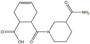 6-{[3-(aminocarbonyl)piperidin-1-yl]carbonyl}cyclohex-3-ene-1-carboxylic acid Struktur