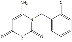 6-amino-1-[(2-chlorophenyl)methyl]-1,2,3,4-tetrahydropyrimidine-2,4-dione Struktur