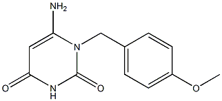 6-amino-1-[(4-methoxyphenyl)methyl]-1,2,3,4-tetrahydropyrimidine-2,4-dione Struktur