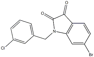 6-bromo-1-[(3-chlorophenyl)methyl]-2,3-dihydro-1H-indole-2,3-dione Struktur