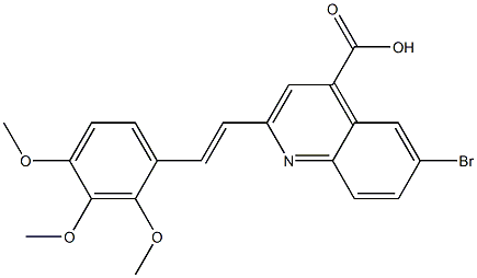 6-bromo-2-[(E)-2-(2,3,4-trimethoxyphenyl)vinyl]quinoline-4-carboxylic acid Struktur