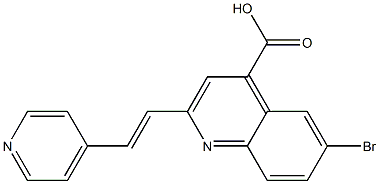 6-bromo-2-[(E)-2-pyridin-4-ylvinyl]quinoline-4-carboxylic acid Struktur