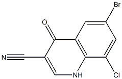 6-bromo-8-chloro-4-oxo-1,4-dihydroquinoline-3-carbonitrile Struktur