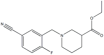 ethyl 1-(5-cyano-2-fluorobenzyl)piperidine-3-carboxylate Struktur