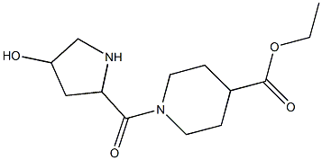 ethyl 1-[(4-hydroxypyrrolidin-2-yl)carbonyl]piperidine-4-carboxylate Struktur