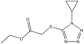 ethyl 2-[(1-cyclopropyl-1H-1,2,3,4-tetrazol-5-yl)sulfanyl]acetate Struktur