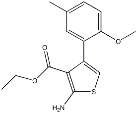 ethyl 2-amino-4-(2-methoxy-5-methylphenyl)thiophene-3-carboxylate Struktur