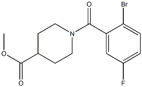 methyl 1-(2-bromo-5-fluorobenzoyl)piperidine-4-carboxylate Struktur