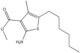 methyl 2-amino-5-hexyl-4-methylthiophene-3-carboxylate Struktur