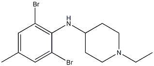 N-(2,6-dibromo-4-methylphenyl)-1-ethylpiperidin-4-amine Struktur