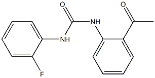 N-(2-acetylphenyl)-N'-(2-fluorophenyl)urea Struktur