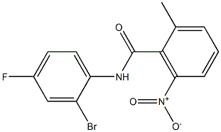 N-(2-bromo-4-fluorophenyl)-2-methyl-6-nitrobenzamide Struktur