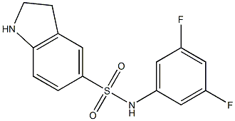 N-(3,5-difluorophenyl)-2,3-dihydro-1H-indole-5-sulfonamide Struktur