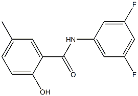 N-(3,5-difluorophenyl)-2-hydroxy-5-methylbenzamide Struktur