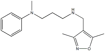 N-(3-{[(3,5-dimethyl-1,2-oxazol-4-yl)methyl]amino}propyl)-N-methylaniline Struktur