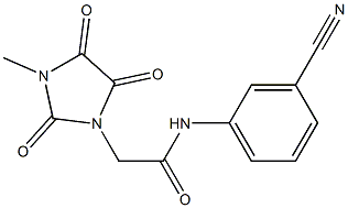 N-(3-cyanophenyl)-2-(3-methyl-2,4,5-trioxoimidazolidin-1-yl)acetamide Struktur