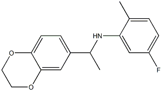 N-[1-(2,3-dihydro-1,4-benzodioxin-6-yl)ethyl]-5-fluoro-2-methylaniline Struktur