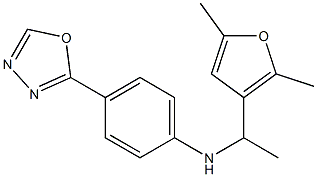 N-[1-(2,5-dimethylfuran-3-yl)ethyl]-4-(1,3,4-oxadiazol-2-yl)aniline Struktur