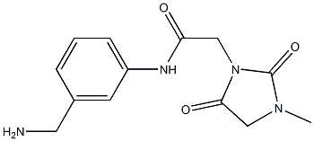 N-[3-(aminomethyl)phenyl]-2-(3-methyl-2,5-dioxoimidazolidin-1-yl)acetamide Struktur