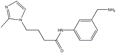 N-[3-(aminomethyl)phenyl]-4-(2-methyl-1H-imidazol-1-yl)butanamide Struktur