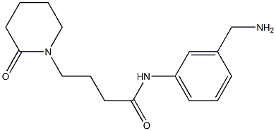 N-[3-(aminomethyl)phenyl]-4-(2-oxopiperidin-1-yl)butanamide Struktur