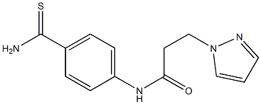 N-[4-(aminocarbonothioyl)phenyl]-3-(1H-pyrazol-1-yl)propanamide Struktur