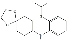 N-{2-[(difluoromethyl)sulfanyl]phenyl}-1,4-dioxaspiro[4.5]decan-8-amine Struktur