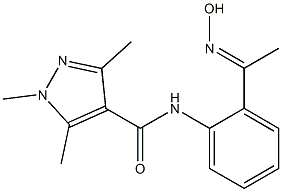 N-{2-[1-(hydroxyimino)ethyl]phenyl}-1,3,5-trimethyl-1H-pyrazole-4-carboxamide Struktur