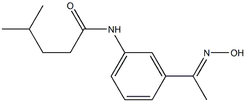 N-{3-[1-(hydroxyimino)ethyl]phenyl}-4-methylpentanamide Struktur