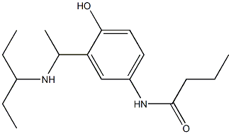 N-{4-hydroxy-3-[1-(pentan-3-ylamino)ethyl]phenyl}butanamide Struktur