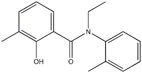 N-ethyl-2-hydroxy-3-methyl-N-(2-methylphenyl)benzamide Struktur