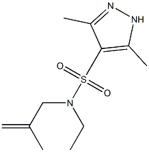 N-ethyl-3,5-dimethyl-N-(2-methylprop-2-enyl)-1H-pyrazole-4-sulfonamide Struktur