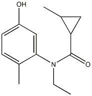 N-ethyl-N-(5-hydroxy-2-methylphenyl)-2-methylcyclopropane-1-carboxamide Struktur