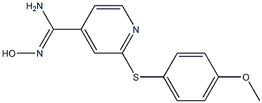 N'-hydroxy-2-[(4-methoxyphenyl)sulfanyl]pyridine-4-carboximidamide Struktur