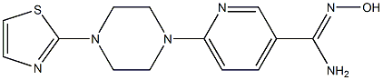 N'-hydroxy-6-[4-(1,3-thiazol-2-yl)piperazin-1-yl]pyridine-3-carboximidamide Struktur