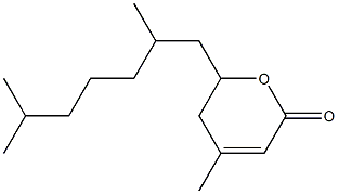 6-(2,6-dimethylheptyl)-4-methyl-5,6-dihydropyran-2-one Struktur