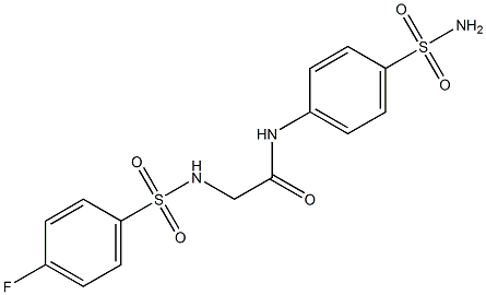 N-[4-(aminosulfonyl)phenyl]-2-{[(4-fluorophenyl)sulfonyl]amino}acetamide Struktur